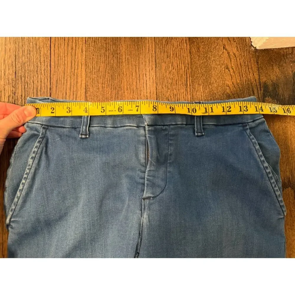 Frank & Eileen Wicklow Blue Denim Italian Chino Crop Raw Hem Mid-Rise Size 4